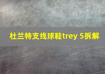 杜兰特支线球鞋trey 5拆解